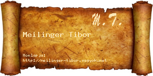 Meilinger Tibor névjegykártya